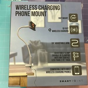 Wireless charging phone mount